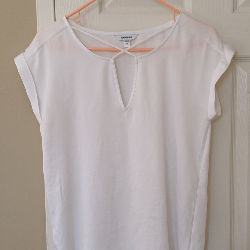 Express White silk like shirt